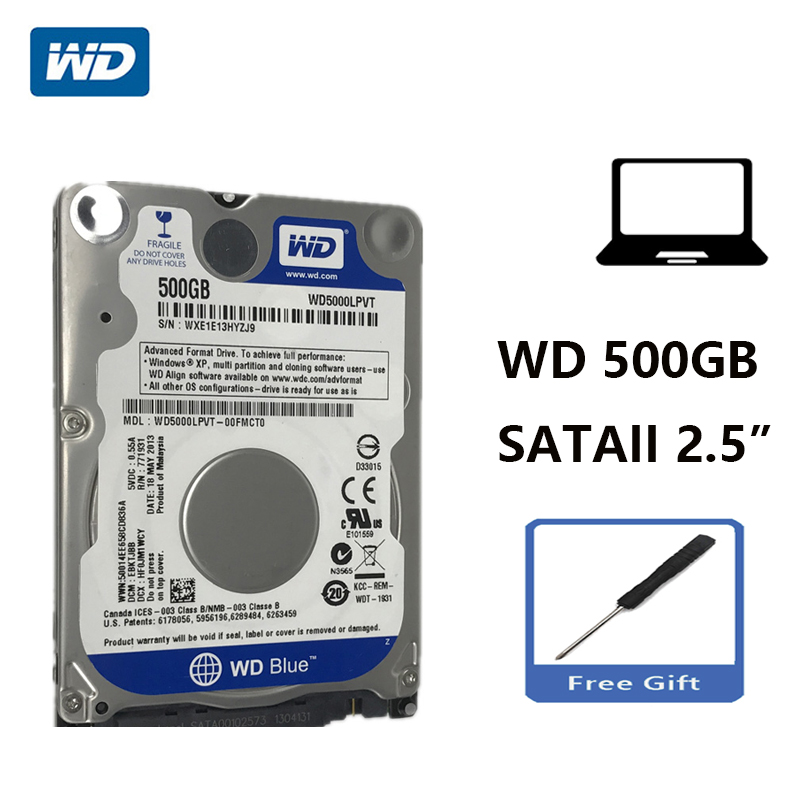 WD Blau 500Gb 2.5 "SATA II Interne Festplatte 500G HDD HD Festplatte 3 Gb/s 8M 7mm 5400 RPM WD5000LPVT für Notizbuch Laptop