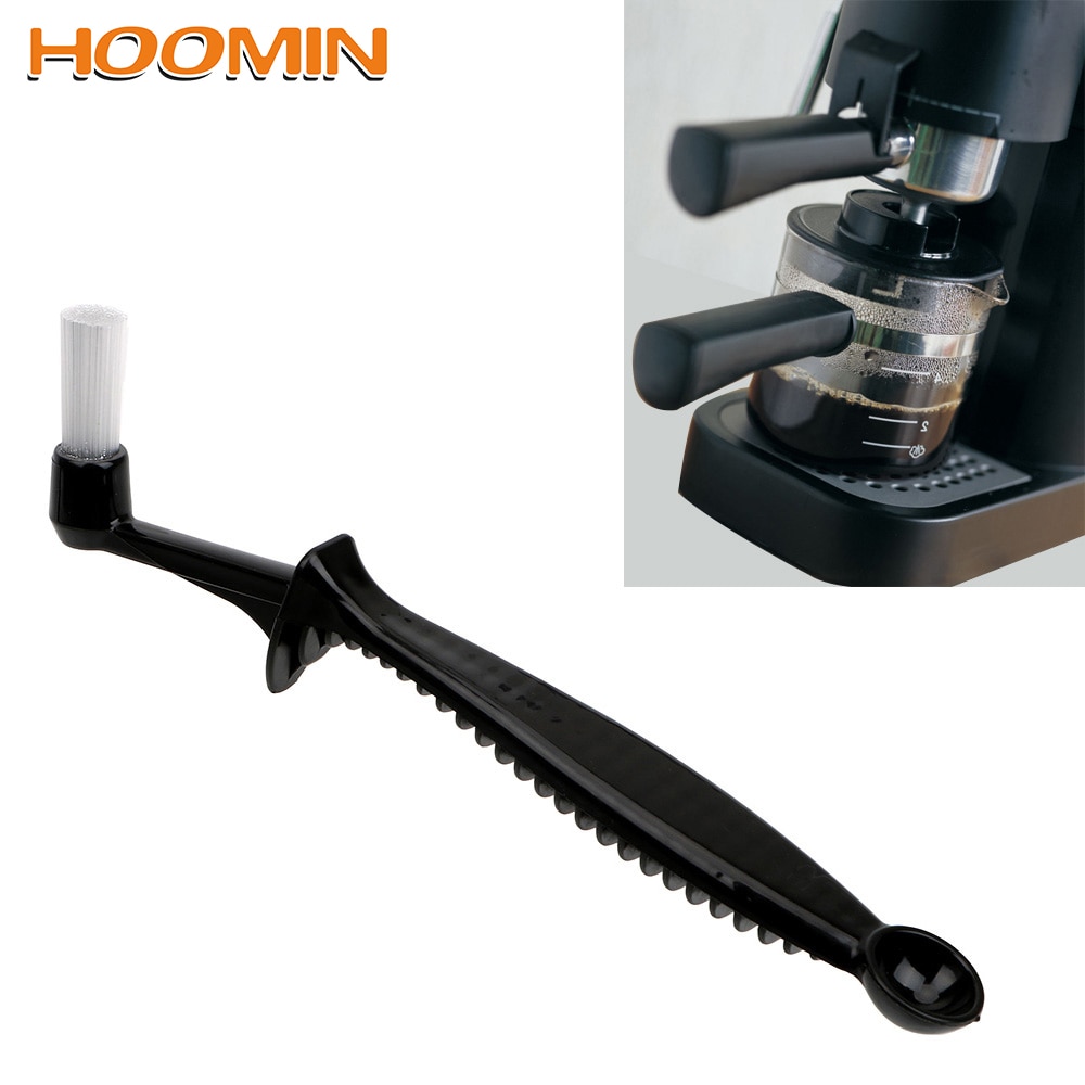 HOOMIN 2 in 1 Kaffeemühle Pinsel Nylon Espresso Kaffee Maschine Pinsel Küche Werkzeuge Maschine Gruppe Kopf Reinigung Kaffee Löffel