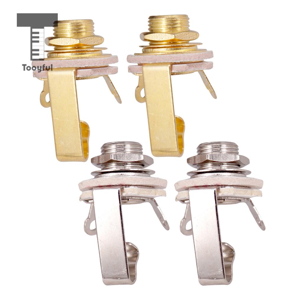 Tooyful 2 teile/satz 6,35mm Jack Gitarre Ausgang Buchse Stecker Mono für Elektrische Gitarre Bass