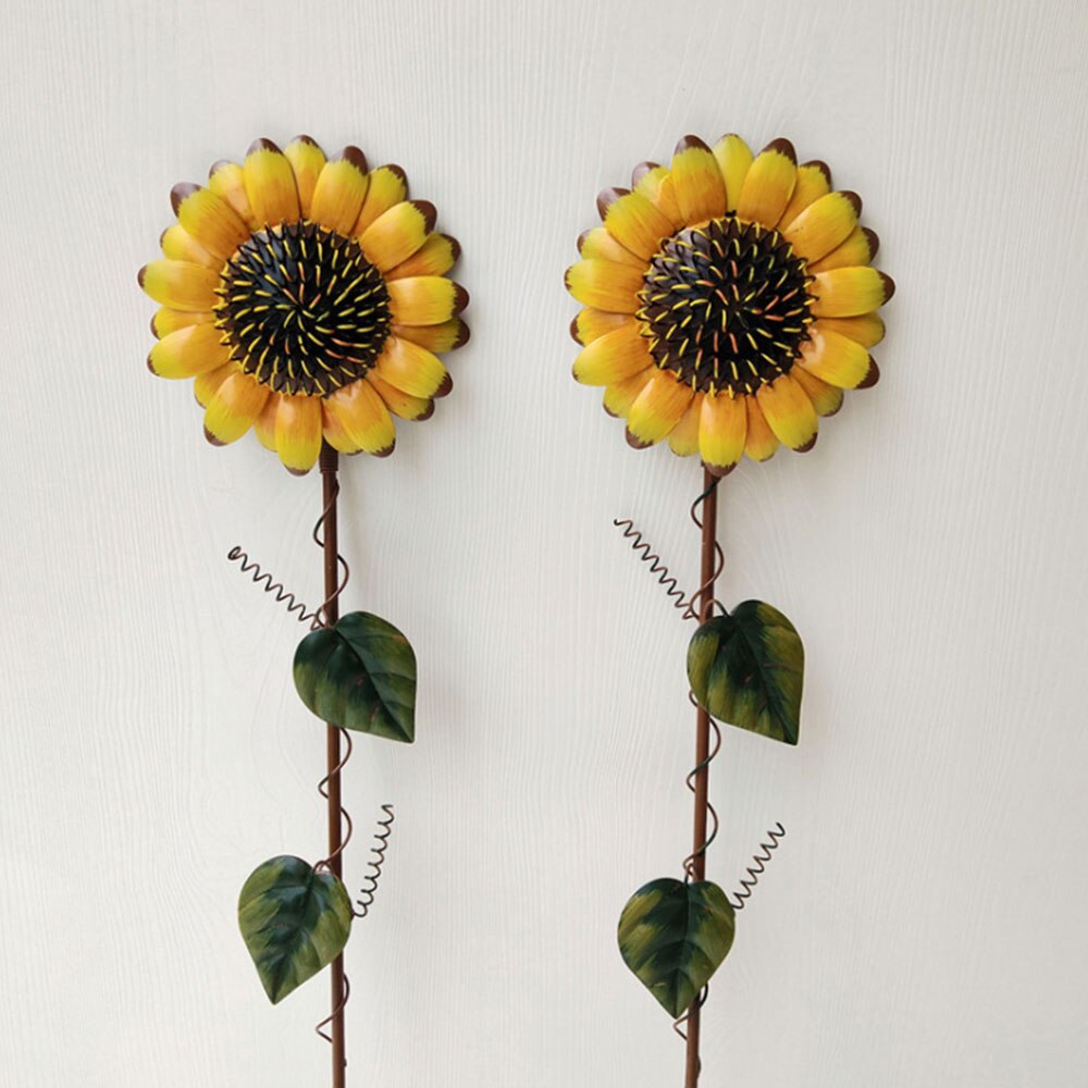 Metall Sonnenblumen Garten Einsätze Amerikanischen Stil Pflanze Blume Rasen Garten Stock draussen Garten Landschaft Dekoration Handwerk