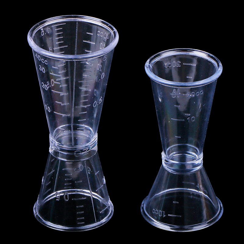 20/40ml transparent Harz Bar Wein Cocktail Shaker Jigger Doppel Schuss Kurzen Trinken Rührgerät Wein Vermesser Tasse Bar zubehör