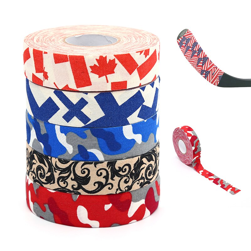 Eishockey Stock Band 1Pc 2,5mm x 25m Mehrzweck Bunte Sport Sicherheit Baumwolle Tuch Verbessert Eis feld Eishockey Badminton Golf Band