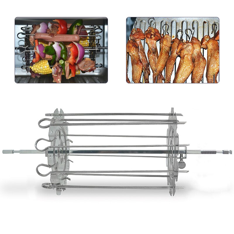 Röster Rotisserie Spieße Nadel KäFeige Lange BBQ Nadel Für Ofen Kebab Hersteller Grill Luft Friteuse Für Fleisch Fisch Gemüse Obst