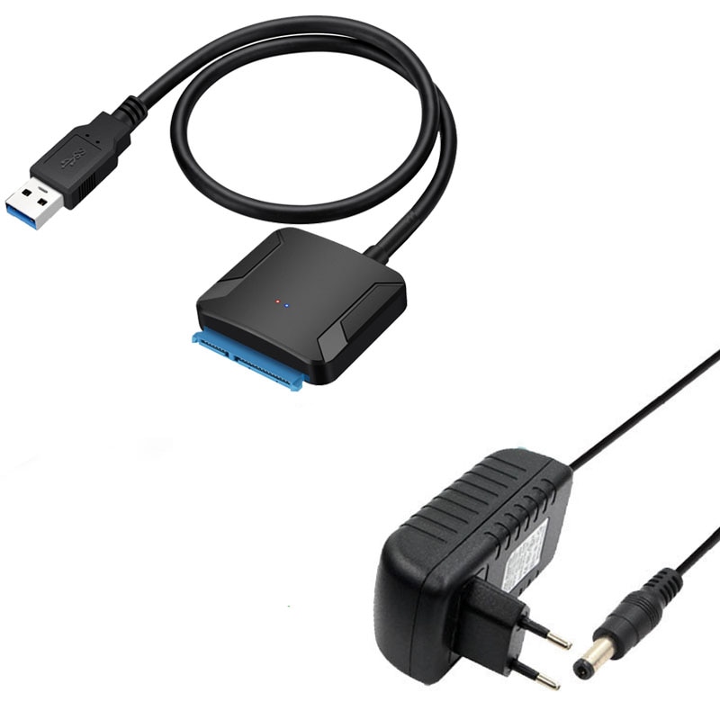 SATA USB3.0 Adapter Kabel Konverter 22 Stift USB 3.0 zu SATA Kabel mit EU UNS UK Adapter Für 2,5 zoll 3,5 zoll HDD SSD Festplatte