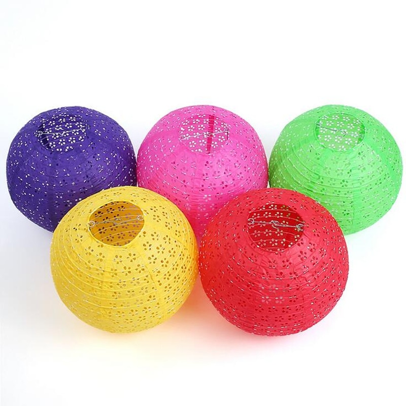 verrotten Papier Laternen 1 Stck 30 CM Durchbohrten Runde Papier Laterne Lampen Hochzeit Weihnachten Feier Dekoration Chinesische Papier Laternen W