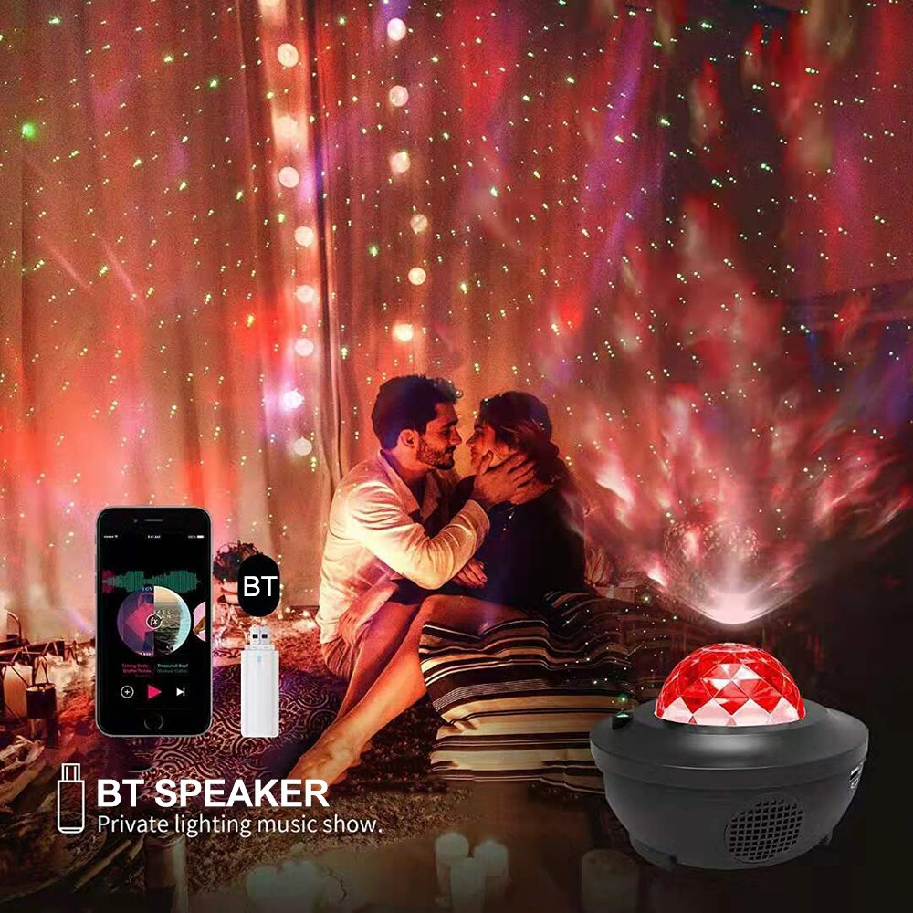 AC110-220V 6W sternenklar Musik Projektor Klang Aktiviert Projektor RGBW Bühne Beleuchtung Wirkung Lampe Weihnachten KTV Musik Party Lichter