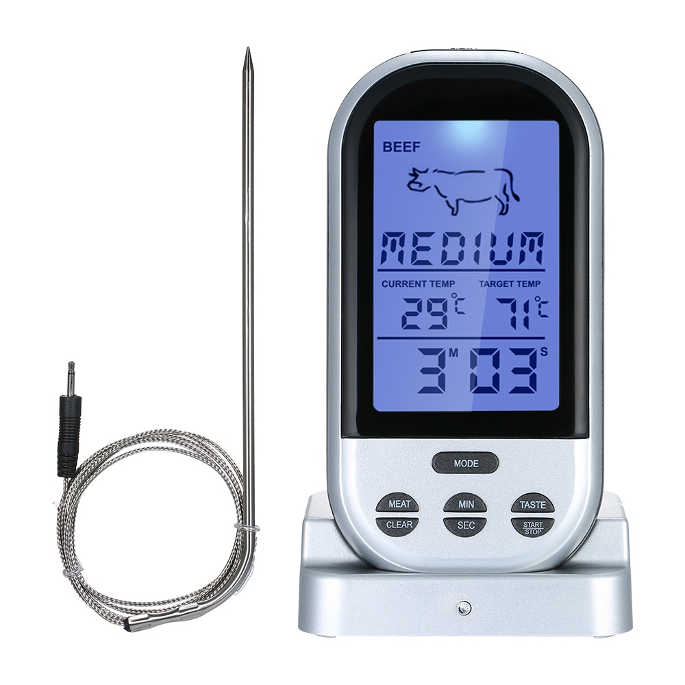 Digitale BBQ Fleisch Thermometer Grill Ofen Thermomet Mit Timer & Edelstahl Sonde Kochen Küche Thermometer Grill Grill