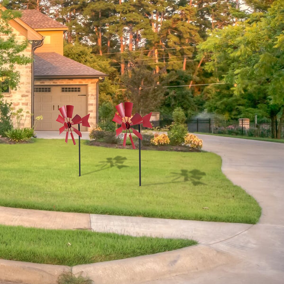 Eisen Windmühle Hof Winnower Garten Ornament Für Rotierenden Garten Stecker-in Hof Garten Park Dekoration Metall Handwerk Ornamente