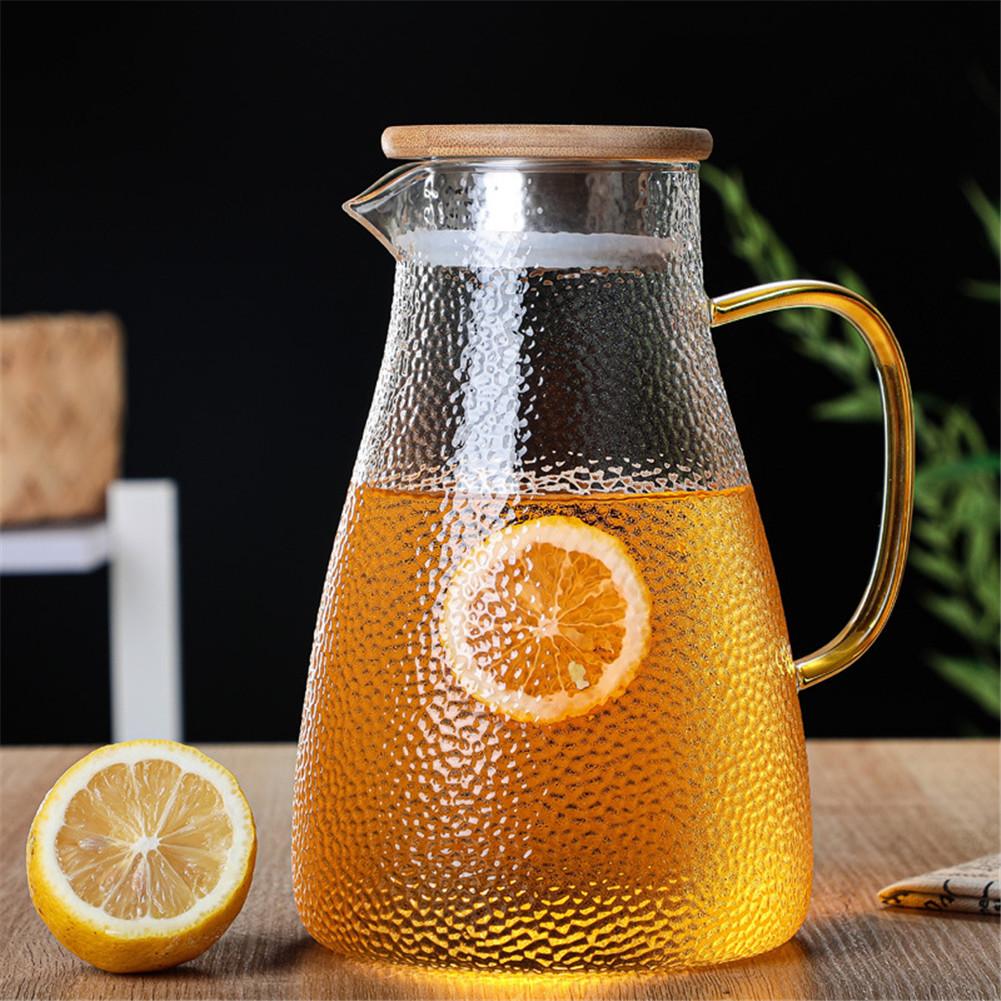 1L Glas Große Kapazität Tee Topf Kalt Wasserkocher Glas Krug Mit Deckel Heizbar Glas Wasser Krug Tee Topf Für Heiße kalten Tee Saft