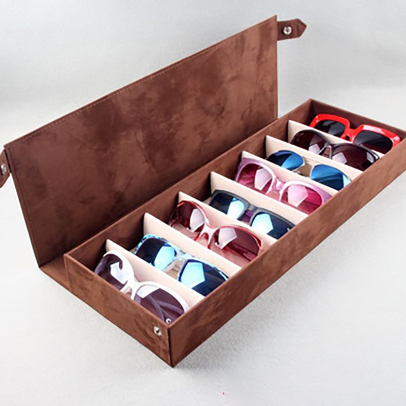 Gläser fallen 8 Slot Netz Gläser Sonnenbrille Anzeige Gestell Halfter Gläser Organizer Rechteck Sonnenbrille Lagerung Kasten