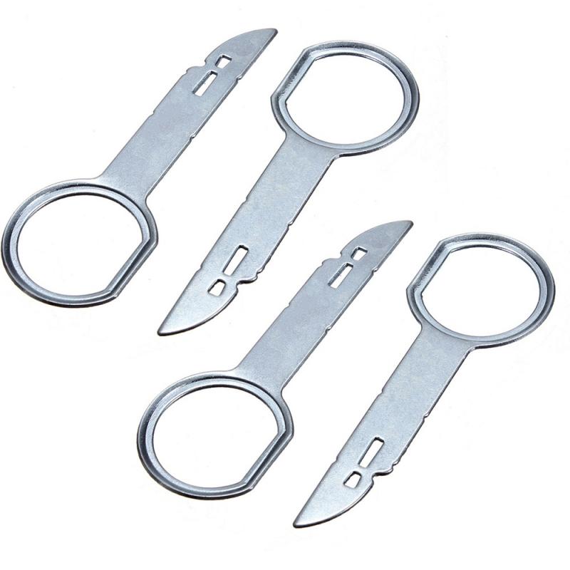 4 stücke Schlüssel Auto Reparatur Für VW Auto CD Stereo Radio Entfernung Freisetzung Blatt Metall Werkzeug Schlüssel Werkzeuge Auto Produkte Auto Zubehör