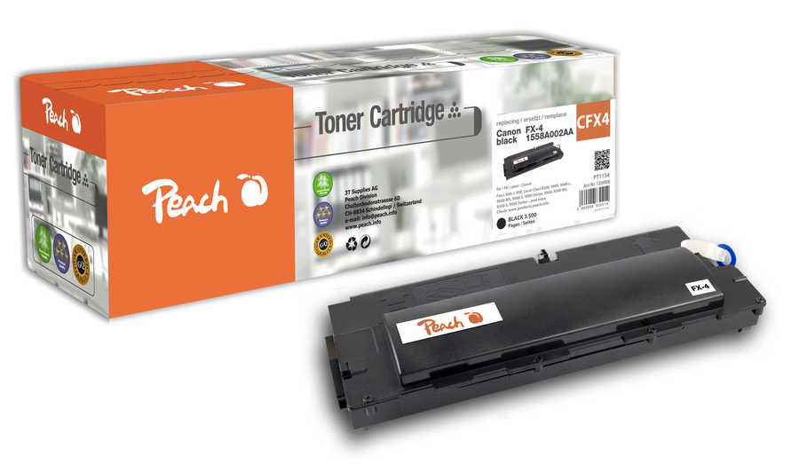 Peach CFX4 Toner bk ersetzt Canon FX-4, 1558A002AA für z.B. Canon Fax L 800, Canon Fax L 900, Canon Laser Class 8500, Canon Laser Class 9000