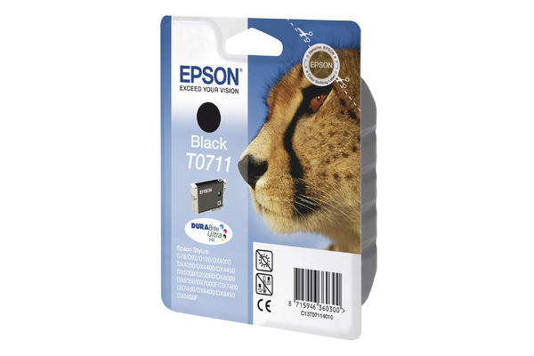Epson E711bk Druckerpatronen XL bk - Epson T0711 bk, C13T07114010 für z.B. Epson Stylus SX 218, Epson Stylus D 120, Epson Stylus D 78