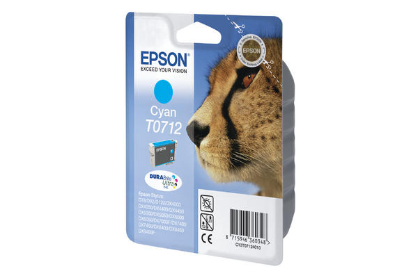 Epson E712c Druckerpatronen XL cy - Epson T0712 c, C13T07124011 für z.B. Epson Stylus SX 218, Epson Stylus D 120, Epson Stylus D 78