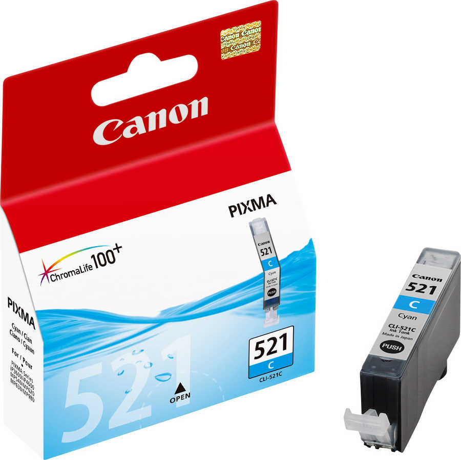 Canon C521C Druckerpatronen cy - Canon CLI-521C, 2934B001 für z.B. Canon Pixma MP 550, Canon Pixma MP 640, Canon Pixma IP 3600, Canon Pixma IP 4600