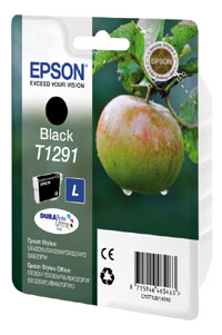 Epson E129 Druckerpatronen XL bk - Epson T1291 bk, C13T12914011 für z.B. Epson Stylus SX 435 W, Epson Stylus Office BX 535 WD, Epson Stylus SX 230