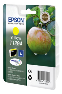Epson E129 Druckerpatronen XL y - Epson T1294 y, C13T12944011 für z.B. Epson Stylus SX 435 W, Epson Stylus Office BX 535 WD, Epson Stylus SX 230