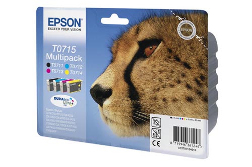 Epson E715 Druckerpatronen XL bk - Epson T0715, C13T07154010 für z.B. Epson Stylus SX 218, Epson Stylus D 120, Epson Stylus D 78, Epson Stylus D 92