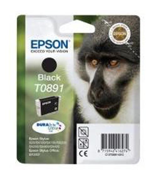 Epson E891bk Druckerpatronen bk - Epson T0891 bk, C13T08914011 für z.B. Epson Stylus SX 218, Epson Stylus Office BX 300 F, Epson Stylus S 20