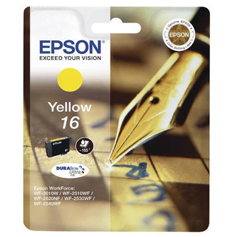 Epson E16y Druckerpatronen ye - Epson No. 16 y, C13T16244010 für z.B. Epson WorkForce WF -2010 W, Epson WorkForce WF -2500