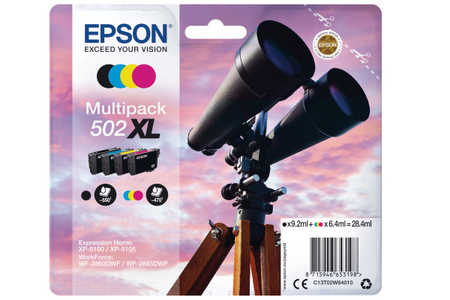 Epson E502XL Druckerpatronen XL bk - Epson No. 502XL, C13T02W64010 für z.B. Epson Expression Home XP -5100, Epson Expression Home XP -5105