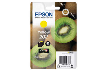 Epson E2F4 Druckerpatronen ye - Epson T02F4, No. 202 y, C13T02F44010 für z.B. Epson Expression Premium XP -6000, Epson Expression Premium XP -6005