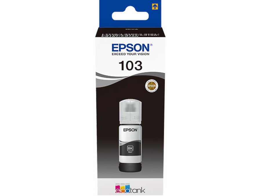Epson E103bk Druckerpatronen schwarz - Epson No. 103 bk, C13T00S14A10 für z.B. Epson EcoTank L 1200, Epson EcoTank L 1210, Epson EcoTank L 1250