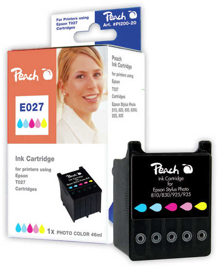 Peach E27 C Druckerpatrone col ersetzt Epson T027C, C13T02740110 für z.B. Epson Stylus Photo 810, Epson Stylus Photo 820, Epson Stylus Photo 830