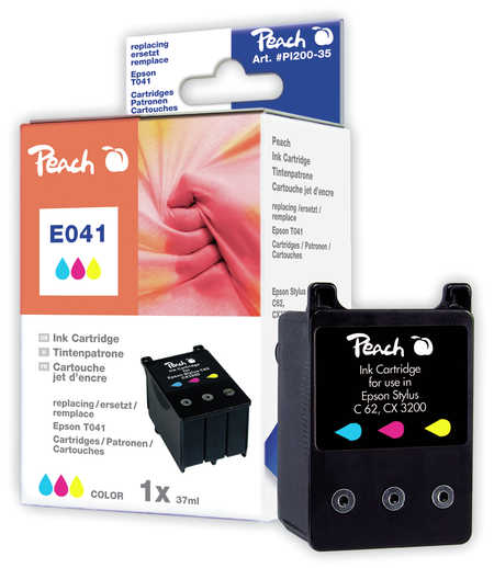 Peach E41 C Druckerpatrone col ersetzt Epson T041C, C13T04104010 für z.B. Epson Stylus C 62, Epson Stylus CX 3200