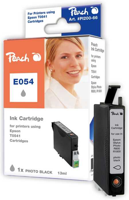 Peach E541 PHBK Druckerpatrone bkph ersetzt Epson T0541PHBK, C13T05414010 für z.B. Epson Stylus Photo R 1800, Epson Stylus Photo R 800