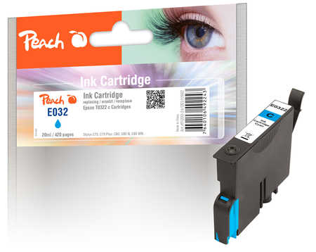 Peach E322 C Druckerpatrone cy ersetzt Epson T0322C, C13T03224010 für z.B. Epson Stylus C 70, Epson Stylus C 70 Plus, Epson Stylus C 80