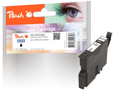 Peach E331 BK Druckerpatrone bk ersetzt Epson T0331BK, C13T03314010 für z.B. Epson Stylus Photo 950, Epson Stylus Photo 960