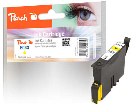 Peach E334 Y Druckerpatrone ye ersetzt Epson T0334Y, C13T03344010 für z.B. Epson Stylus Photo 950, Epson Stylus Photo 960