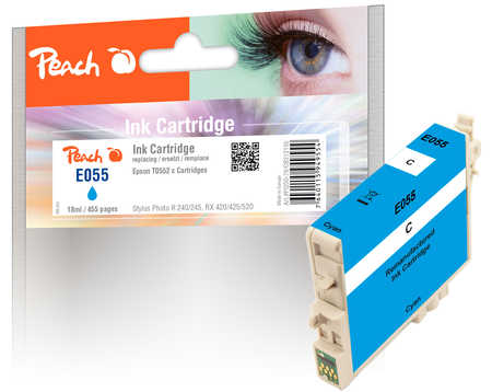 Peach E552 c Druckerpatrone cy ersetzt Epson T0552 c, C13T05524010 für z.B. Epson Stylus Photo R 240, Epson Stylus Photo R 245
