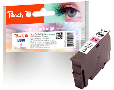 Peach E806 lm Druckerpatrone ma ersetzt Epson T0806 lm, C13T08064011 für z.B. Epson Stylus Photo P 50, Epson Stylus Photo PX 650