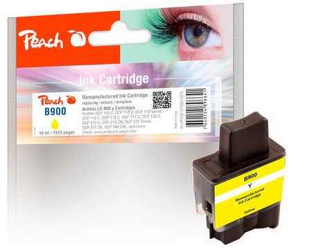 Peach B900 Y Druckerpatrone ye ersetzt Brother LC-900Y für z.B. Brother DCP -105 C, Brother DCP -110 C, Brother DCP -110, Brother DCP -115 C