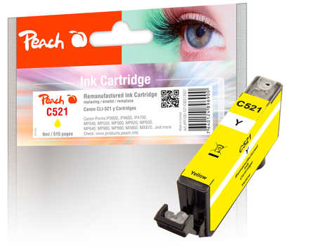 Peach C521 Y Druckerpatrone XL ye ersetzt Canon CLI-521Y, 2936B001 für z.B. Canon Pixma MP 550, Canon Pixma MP 640, Canon Pixma IP 3600