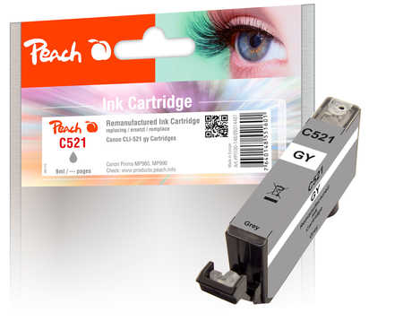 Peach C521 GY Druckerpatrone XL gy ersetzt Canon CLI-521GY, 2937B001 für z.B. Canon Pixma MP 980, Canon Pixma MP 990