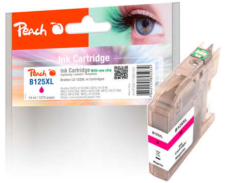 Peach B125 XLM Druckerpatrone XL ma ersetzt Brother LC-125XLM für z.B. Brother MFCJ 4710 DW, Brother MFCJ 6920 DW, Brother MFCJ 4410 DW