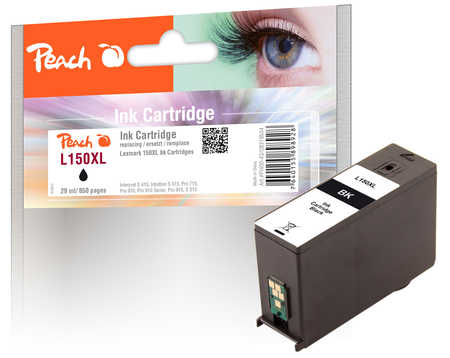Peach L150 XLBK Druckerpatrone XL bk ersetzt Lexmark No. 150XLBK, 14N1614E, 14N1636 für z.B. Lexmark Interpret S 415, Lexmark Intuition S 515