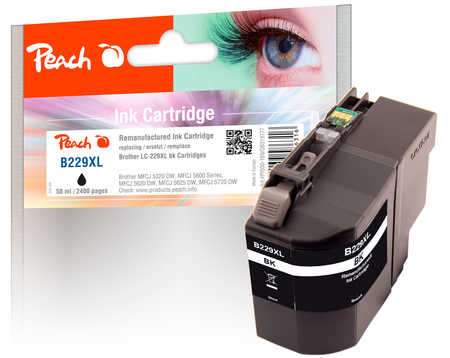 Peach B229 XLBK Druckerpatrone XL bk ersetzt Brother LC-229XLBK für z.B. Brother MFCJ 5620 DW, Brother MFCJ 5320 DW, Brother MFCJ 5600