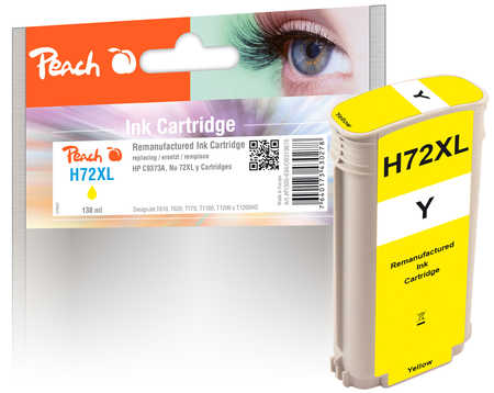 Peach HP 72 XLY Druckerpatrone XL ye ersetzt HP No. 72XL Y, C9373A für z.B. HP DesignJet T 1100 24 Inch, HP DesignJet T 1100 44 Inch, HP DesignJet T 610