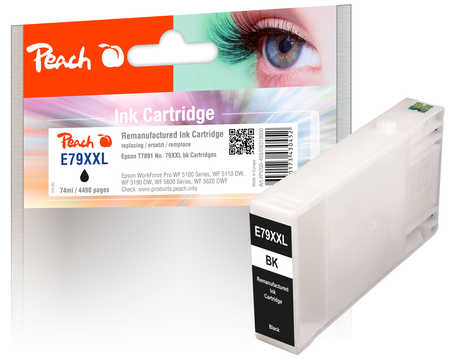 Peach E79 XXLbk Druckerpatrone XXL bk ersetzt Epson No. 79XXL bk, C13T78914010 für z.B. Epson WorkForce Pro WF -5100, Epson WorkForce Pro WF -5600