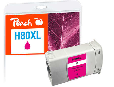 Peach HP 80 Druckerpatrone XL ma ersetzt HP 80XL M, C4847A für z.B. HP DesignJet 1050 C, HP DesignJet 1050 C Plus, HP DesignJet 1055 CM