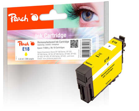 Peach E18 y Druckerpatrone ye ersetzt Epson No. 18 y, C13T18044010 für z.B. Epson Expression Home XP -100, Epson Expression Home XP -102