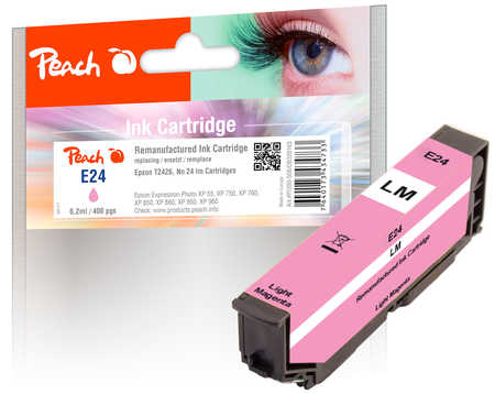 Peach E24 lm Druckerpatrone mali ersetzt Epson No. 24 lm, C13T24264010 für z.B. Epson Expression Photo XP -55, Epson Expression Photo XP -750