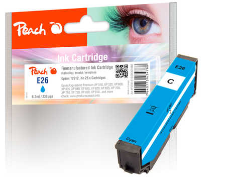 Peach E26 c Druckerpatrone cy ersetzt Epson No. 26 c, C13T26124010 für z.B. Epson Expression Premium XP -510, Epson Expression Premium XP -520