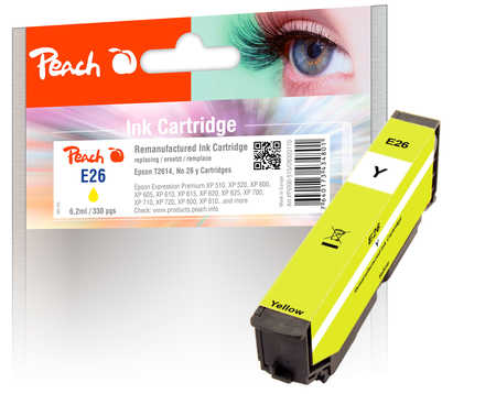Peach E26 y Druckerpatrone ye ersetzt Epson No. 26 y, C13T26144010 für z.B. Epson Expression Premium XP -510, Epson Expression Premium XP -520