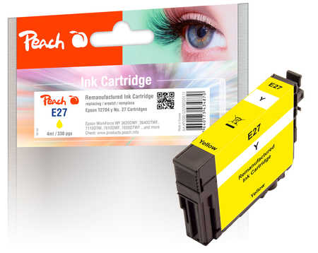 Peach E27 Druckerpatrone ye ersetzt Epson T2704, No. 27 y, C13T27044010 für z.B. Epson WorkForce WF -3600, Epson WorkForce WF -3620 DWF