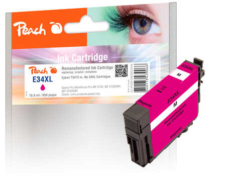 Peach E34 Druckerpatrone XL ma ersetzt Epson T3473, No. 34XL m, C13T34734010 für z.B. Epson WorkForce Pro WF -3700, Epson WorkForce Pro WF -3720